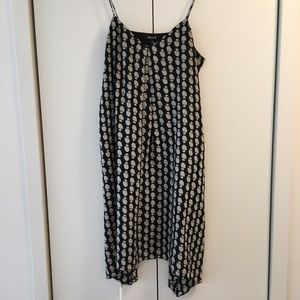 MADEWELL | Floral Print Strappy Sun Dress in Black and White